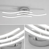 1 x RAW Customer Returns Comely Modern LED Ceiling Light, 18W 2000LM Wave Design Ceiling Lamp LED Cold White 6500K, Silver Ceiling Light LED For Living Room Bedroom Dining Room, 60CM - RRP €28.99