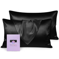 1 x RAW Customer Returns OLESILK Silk Pillowcase Pillowcase Hair and Skin Care with Hidden Zipper 19 Momme 2 Pieces Black 40x60cm - RRP €44.99