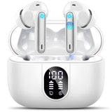 1 x RAW Customer Returns Csasan Bluetooth Headphones, Wireless Bluetooth 5.3 Headphones, In Ear Headphones with 4 Mic, 2024 New ENC Noise Cancelling Earbuds, 40 Hours Immersive Deep Bass Earbuds, White - RRP €24.02