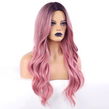 1 x RAW Customer Returns PORSMEER Women s Pink Long Curly Wavy Natural Ombe Pink Synthetic Hair Wig Wigs for Women Girls Suitable for Everyday Cosplay Costume Carnival Party Wig - RRP €24.49