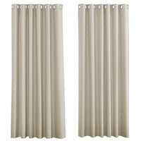 1 x RAW Customer Returns PONY DANCE Extra wide curtains living room eyelet curtain set of 2 H 245 x W 200 cm blackout curtains eyelets balcony door curtains opaque, light beige - RRP €53.17