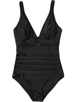 1 x RAW Customer Returns Sangdut Swimsuit Women Tummy Control Sexy V Neck Swimsuits Push Up One Piece Swimwear With Cups Mesh Monokini Swimsuits Black, M  - RRP €20.16