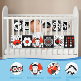 14 x Brand New AIPINQI Black and White High Contrast Cloth Book for Early Education, Stroller Toy for Toddlers, Baby Crib Activity Toy, Crab - RRP €140.98