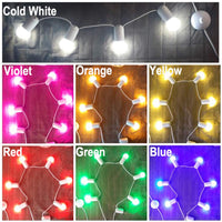 1 x RAW Customer Returns Colored 2W E27 G45 LED bulbs, e27 lighting bulbs, colorful light bulbs for wedding Halloween Christmas party bar, waterproof fairy lights for indoor and outdoor use, 16 pieces - RRP €20.59