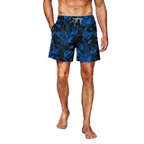 1 x RAW Customer Returns HMIYA Swim Trunks Men s 2 in 1 Swim Shorts Swimming Trunks Quick-drying Short Board Shorts with Compression and Zipper Pockets Palm Leaf Blue 4XL  - RRP €29.23