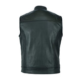 1 x RAW Customer Returns Leatherick Men s Anarchic Style Cowhide Motorcycle Leather Vest Black - XL58 - RRP €92.99