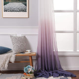 1 x RAW Customer Returns MIULEE Curtains Transparent Curtains Gradient Voile Sheer Set of 2 Curtains with Eyelets Decorative Curtain Window Curtain for Bedroom and Living Room 145 cm x 140 cm H x W White Purple - RRP €25.96