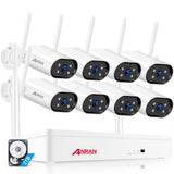 1 x RAW Customer Returns ANRAN 5MP FHD WiFi Security Camera System CCTV 8CH Surveillance Camera Set for Outdoor Indoor, 8 pcs waterproof IP camera with HD night vision and 2-way audio, remote access, 2TB HDD pre-installed - RRP €489.99