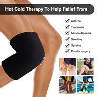 1 x RAW Customer Returns NEWGO Cooling Pads for Knees, Elbows and Joints, Knee Brace Cooling Injuries Flexible Ice Pack Gel for Knees, Elbows, Ankles, Arms, Calves, Hamstrings, Instant Pain Relief Black  - RRP €18.14