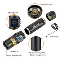 1 x RAW Customer Returns Alonefire SV38 5W 365nm UV Flashlight Type C USB Rechargeable Ultraviolet Black Light Pet Urine Detector for UV Resin, Fishing, Scorpion, Amber, Minerals with Charging Station, Lithium Battery - RRP €20.05