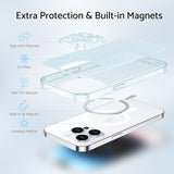 1 x Brand New DASFOND Transparent Matte Magnetic Case for iPhone 14 Pro Max, Compatible with MagSafe Bright Luminous Magnetic Case for 14 Pro Max Mobile Phone Case with Camera Protection Shockproof Protective Case, Blue - RRP €15.37