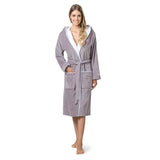 1 x RAW Customer Returns Twinzen Women s Bathrobe Cotton Taupe - Cotton Velor - Women s Bathrobe Velor Ultra Soft OekoTex Women s Bathrobe - Size M - RRP €49.99