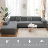 1 x RAW Customer Returns NAKIHOUSE Sofa Covers Sofa Slipcover with one pillowcase, Stretch Elastic Sofa Cover Sofa Cover in Gray Color for 1 2 3 4 Seater L-shaped corner sofa requires two  - RRP €29.23