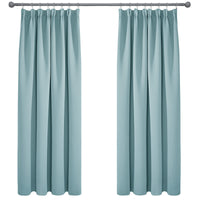 1 x RAW Customer Returns Deconovo curtain blackout ruffle tape curtains living room thermal curtain cold protection ruffle tape, 183x168cm height x width , sky blue, set of 2 - RRP €41.22