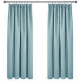 1 x RAW Customer Returns Deconovo curtain blackout ruffle tape curtains living room thermal curtain cold protection ruffle tape, 183x168cm height x width , sky blue, set of 2 - RRP €41.22