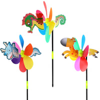 4 x Brand New Windmill for children, Darryy 54cm windmill for garden, windmill animal, windmill colorful, 3D windmill, windmill toy, plastic windmill, windmill decoration, windmill bee, ladybug, dragonfly, peacock C  - RRP €81.6