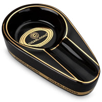 1 x RAW Customer Returns CIGARLOONG Cigar Ashtray Single Classic Ceramic Ashtray Outdoor or Indoor Color Black  - RRP €11.99