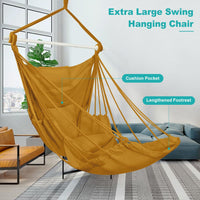 1 x RAW Customer Returns Hanging chair for outdoor indoor, hanging swing hanging chair outdoor for children adults up to 200kg, hanging seat with 3 cushions and extended footrest - RRP €45.64