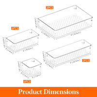 1 x RAW Customer Returns Lifewit 16 pieces drawer organizer with 4 sizes, dressing table organization system, clear plastic makeup bathroom drawer box, desk trays for kitchens, jewelry, bedroom, office - RRP €19.52