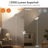 1 x RAW Customer Returns Torkase LED Ceiling Floodlight Dimmable, 3700LM Super Bright Modern Floor Lamp, 2700K-6500K Floor Lamp with Remote Control Support Touch, 5 Color Temperatures with Memory Timer Function Floor Lamp Living Room, White - RRP €100.84