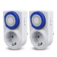 1 x RAW Customer Returns EXTRASTAR Electric Plug 24 Hour Mechanical Timer, Switching Every 30 Minutes, ON Off Switch, 230V 16A White, 2Pcs - RRP €17.5