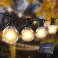 1 x RAW Customer Returns Solar Light Bulb, Litogo 9.3M G40 15 1 LED Fairy Lights Outdoor Waterproof 4 Modes Solar Fairy Lights for Garden, Wedding, Balcony, House, Christmas Decoration, LED Bulbs E12 Warm White 2700K - RRP €26.77