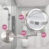 1 x RAW Customer Returns WITFAMILY Rechargeable Cosmetic Mirror with 1X 10X Magnification LED Lighting, Dimmable Shaving Mirror 3 Colors, Touchscreen, 360 Rotatable Wall Mounted for Bathroom and Hotel Nickel  - RRP €44.99