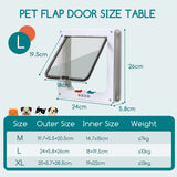 1 x RAW Customer Returns Nobleza - Cat flap dog flap 4-way magnetic closure for cats, dog door cat door pet flap pet door, cat flap interior door for cats and small dogs white, L  - RRP €23.96