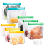 1 x RAW Customer Returns Meowoo Reusable Silicone Bags Freeze Bags Sandwich Fruit Food Storage Bags 8PCS Large Food Bags Suitable for Fruits Vegetables Meat and Drinks, BPA Free - RRP €17.84