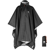 1 x RAW Customer Returns Anyoo Waterproof Reusable Rain Poncho Multipurpose with Hood Packable Shelter Ground Sheet Ideal for Outdoor Camping Fishing Survival, Black, One Size - RRP €20.16