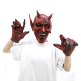 1 x RAW Customer Returns YJZQ Halloween Red Latex Devil Costume with Devil Cow Horror Mask for Cosplay Performance Halloween Carnival Masquerade Party Cosplay Accessories - RRP €24.0