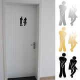 1 x RAW Customer Returns 3D Removable Man Woman Mirror Sticker Bathroom Sign Toilet Door Entrance Sign Wall Stickers DIY Home Decor Decals Color Black  - RRP €9.99