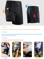 1 x RAW Customer Returns HOPLYNN Men s 2 in 1 Shorts Summer Quick-Drying Running Shorts with Pockets Sports Short Pants Fitness Running Shorts Black L - RRP €20.66