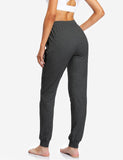 1 x RAW Customer Returns SAFORT 71cm inseam length women s jogging pants made of 100 cotton, leisure sweatpants, gym training pants with 3 pockets, high waist jogger running pants, charcoal gray, L - RRP €23.18