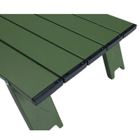 1 x RAW Customer Returns Neloheac Green Portable Folding Table Small, Aluminum Camping Table Foldable Ultra Light with Bag, Stable Picnic Table Foldable for Hiking BBQ Beach - RRP €22.31