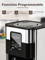 1 x RAW Customer Returns Homtone 1000W Programmable Coffee Maker with 12 Cups Glass Jug, 1.8L Stainless Steel Filter Coffee Machine with Timer, Automatic Shut-Off, Drip Stop, Permanent Filter and Heating Plate, BPA-Free, Black - RRP €76.58