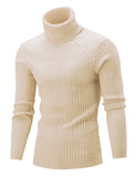 1 x RAW Customer Returns AIDEAONE Men s Turtleneck Turtleneck Knitted Jumper Stand-Up Collar Pullover Sweater Slim Fit Basic Fine Knit Turtleneck Jumper Light Apricot - RRP €36.29