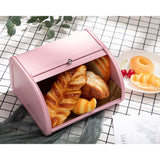 1 x RAW Customer Returns Bread boxes with stainless steel housing metal storage container, pink - RRP €29.99