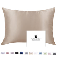 1 x RAW Customer Returns Silk pillowcase 40x80, Ravmix pillowcases made of silk, for hair and skin, with hidden zipper, both sides silk, mulberry silk pillowcase 40x80, 1 piece, taupe - RRP €19.37