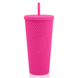 1 x Brand New TSLBW 710ML Colorful Plastic Cups Plastic Cups Reusable with Lid Straws, Colorful, Shatterproof, Party Cups, Drinking Cups, Party Tableware, Camping Tableware, Kids - RRP €9.06