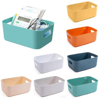 1 x RAW Customer Returns VICDUEKG 7 Pieces Storage Basket Plastic Multicolor Storage Basket Kitchen Cabinet Organizer with Handles Basket Storage Box Baskets Plastic Box for Bathroom Kitchen Pantry Office Medium  - RRP €23.18