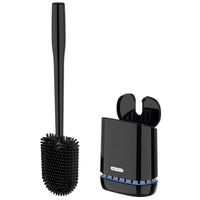 1 x RAW Customer Returns MR.SIGA Toilet Brush and Holder, Toilet Brushes with Wall Mounted Storage for Bathroom, Black - RRP €15.14