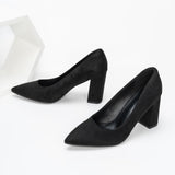 1 x RAW Customer Returns Women s pumps with heels Elegant women s pumps with high block heels Wedding pumps Suede black 38 - RRP €60.0