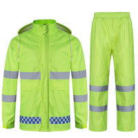 1 x RAW Customer Returns Oralidera Men s Rain Suit with Hood Reflective Windproof Rain Jacket and Rain Trousers Waterproof Workwear Jacket and Trousers Set for Men, Green, XXL - RRP €46.03