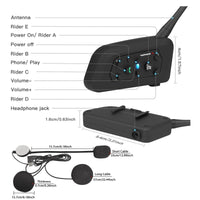 1 x RAW Customer Returns EJEAS VNETPHONE V6 Motorcycle Intercom Bluetooth Headsets 1200m up to 6 riders DSP noise reduction, waterproof, communication system for motorcycles, 1 piece - RRP €59.98