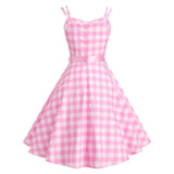 1 x RAW Customer Returns Women s 1950s Rockabilly Dress Sleeveless Halterneck Vintage Cocktail Dress Polka Dot Checkered Retro Swing Dress A Line Elegant Wedding Party Dress Festive Ball Gown Pink-Sleeveless S - RRP €28.49