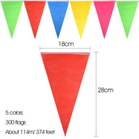 1 x RAW Customer Returns FEPITO 374 Feet 300 Flags Garland Birthday Multicolor Bunting Banner Flags Double Sided Nylon Pennant Flags for Wedding Garden Home Decoration - RRP €12.5