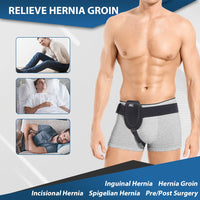 4 x RAW Customer Returns Hilph inguinal hernia belt for men and women, adjustable hernia bandage, left and right wearable with compression pads and gel cooling pads for pain relief, M - RRP €72.56