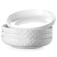 1 x RAW Customer Returns DOWAN pasta bowls, 25cm large dinner plates for 4 people, modern plate set, serving bowls, dinner, soup, breakfast, cake plates, tableware service for dishwasher and microwave-1600ml - RRP €44.99