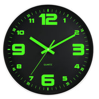 1 x RAW Customer Returns DIYZON Glowing Wall Clock, Silent Non-Ticking 30cm Night Light Wall Clocks, Battery Operated, Modern Glass Illuminated Wall Clock, Decorative for Kitchen, Home, Bedroom, Office - RRP €20.99